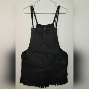 Aerie Black Oversized Fringe Romper Overalls Size Large
